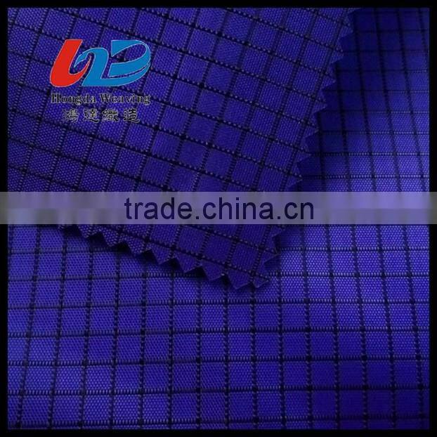 Polyester Yarn Dyed Rib Stop Fabric With PU/PVC Coating For Bags/Tent /Umbrella /Rain Coat/Jacket Using