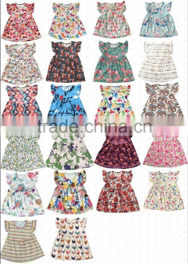wholesale children girls dress sleeveless children clothing set slip dress ostrich pattern cool summer girls dress
