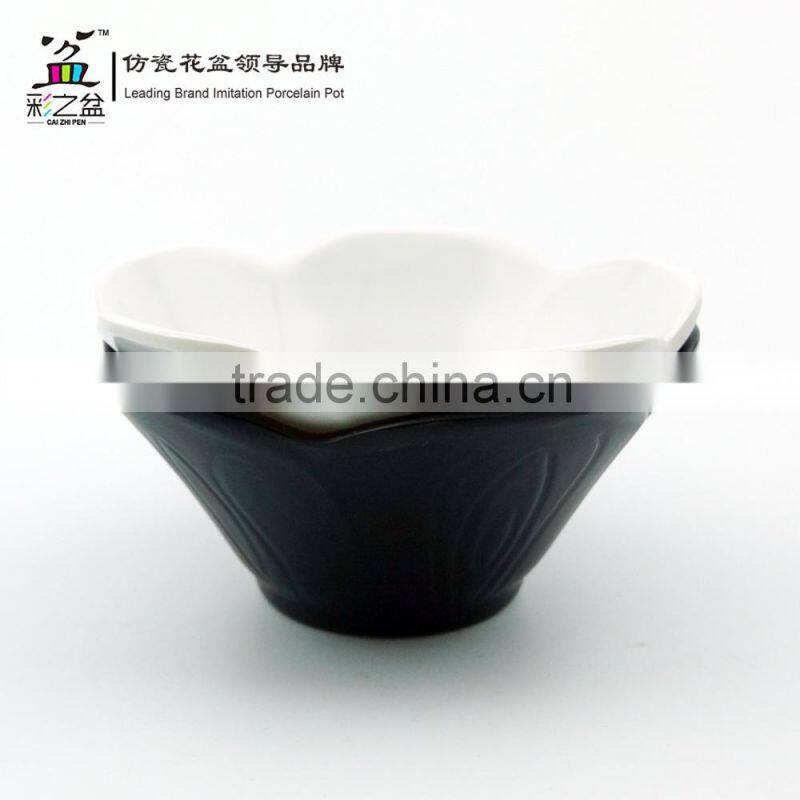 Hot sale small lotus shape melamine flower pot plastic flower pot 1412