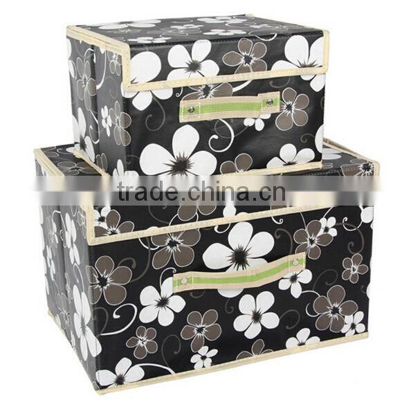 Foldable Non-woven Black Paper Shoe Storage Box
