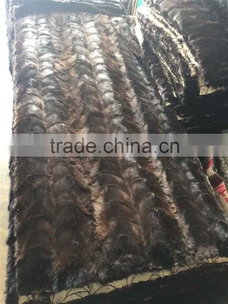 New Black Fox Fur Plate Blanket Top Quality Fox Skin