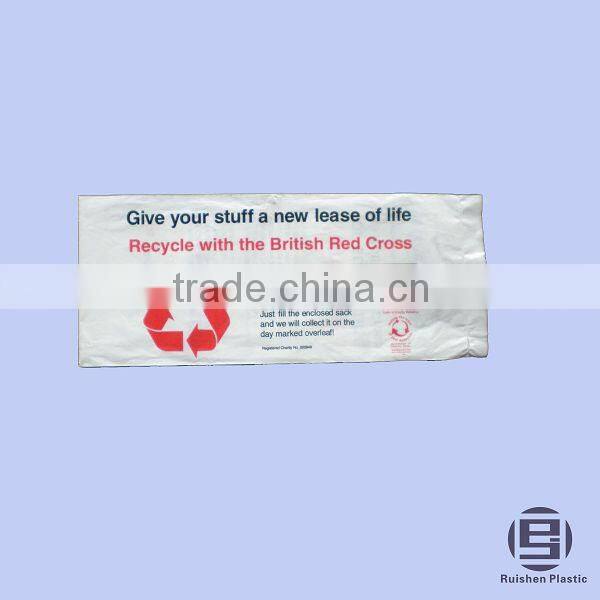 Biodegradable PE Plastic Charity Bag With Printing For Collection