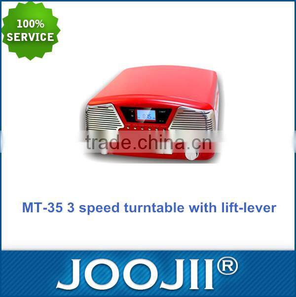 3-Speed Turntable With Lift-lever, Multi-function Turntable Music Support PLL Radio, USB/SD Recording, Approval CE & Rohs