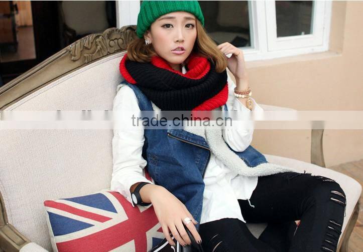 Winter Fashion Patchwork Color Lady Neck Warmer