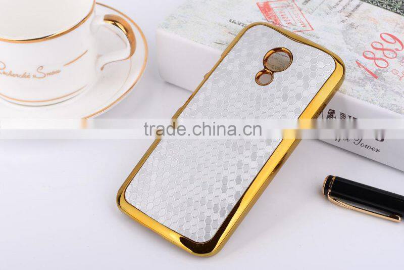 Mobile phone electroplating leather case for Motorola G2 2ND GEN hard back cover case