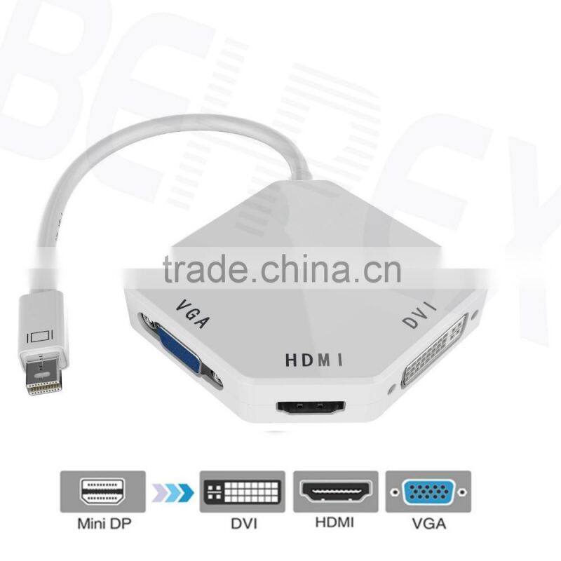 3-in-1 Mini Displayport Adapter DP to VGA DVI for MacBook