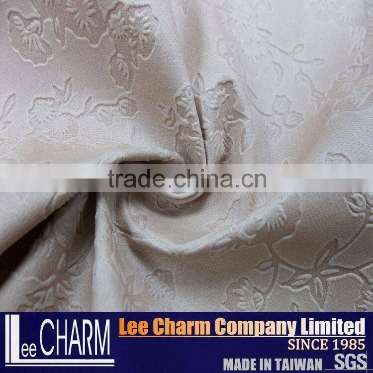 100% Polyester Flower Patten Synthetic Leather Fabric