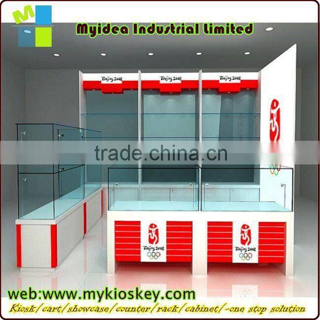 New design hot sale tempered glass wood cell phone kiosk for cell phone shop cellphone store display fixture