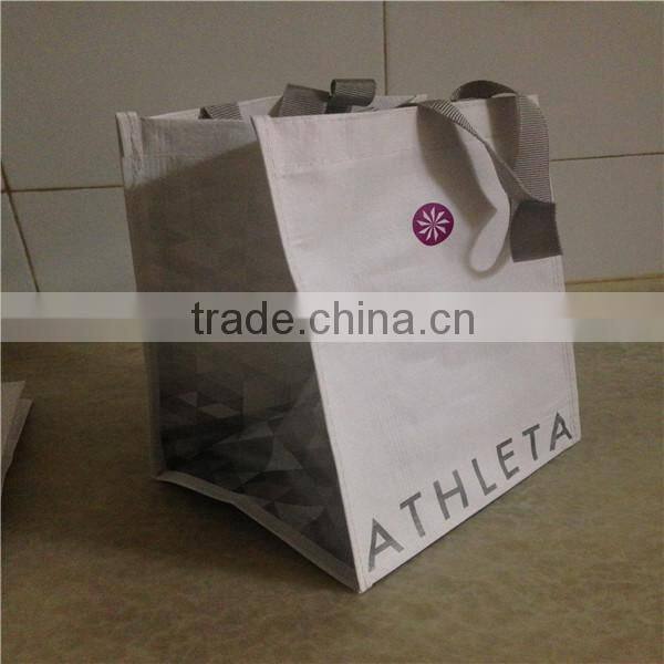 2015 recycled laminated pp woven bag with customized logo
