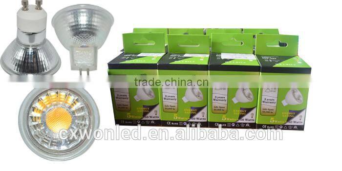 90-130V, 180-260V 5W GU 5.3 LED spotlight dimmable