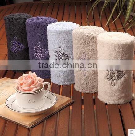 High quality 100% cotton organic satin border bath towel 100% cotton