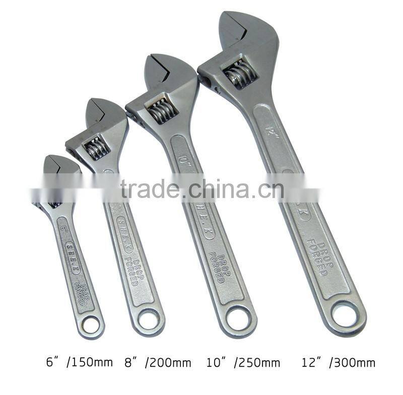 Pearl nickel polished hand tools adjustable wrench