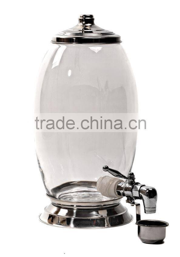 Glass Spigot Beverage Dispenser Jars, Glass Jars with Faucet, Spigot Glass Jars with Tap, Liquid Dispensing Equipments CBK017