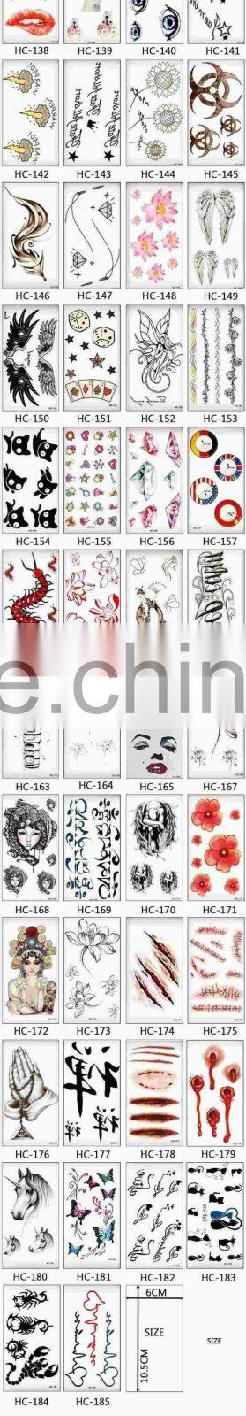 HC73 HC-73 New Design Fashion Temporary Tattoo Stickers Temporary Body Art Waterproof Tattoo Pattern Can Mix order