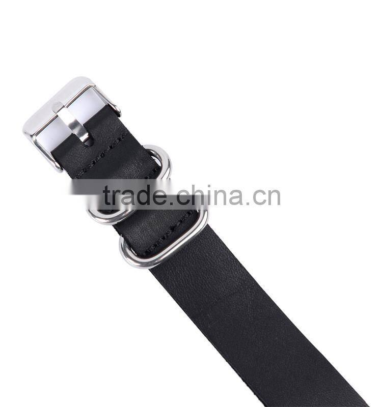 Black genuine leather watch band extender strap with factory price