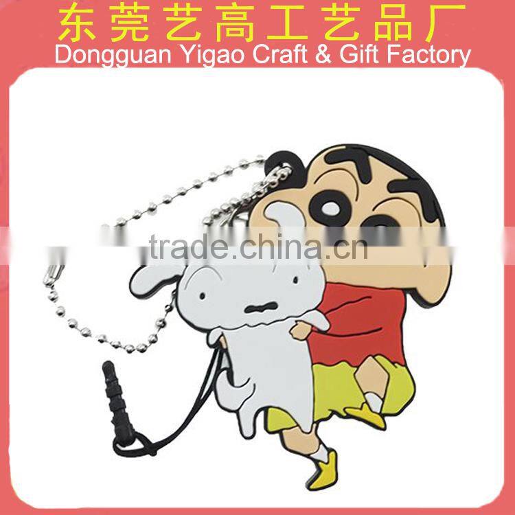 Eco-friendly double sided Soft PVC 3d cartoon keyrings