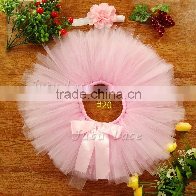 Best Birthday Gift Pink Fluffy Chiffon Flower Tutu Party Baby Kids Picture Skirt Wholesale
