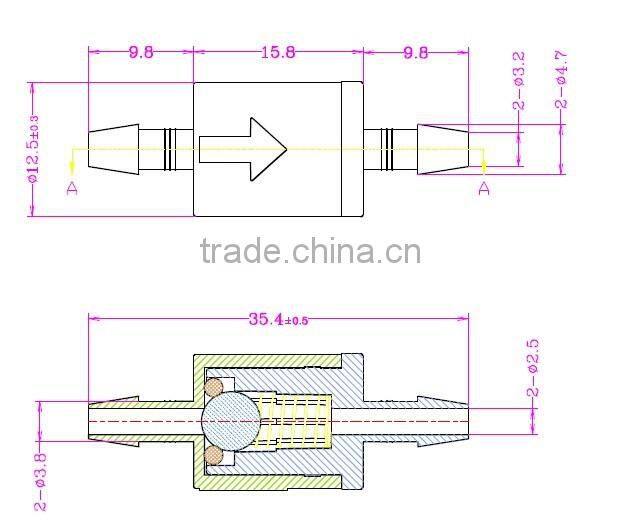 3/16" PP Viton safety relief check valves SRV1603CVL-32