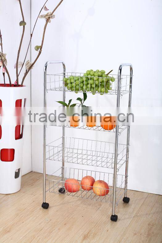 room essentials 4 Tier moving metal kitchen storage trolley