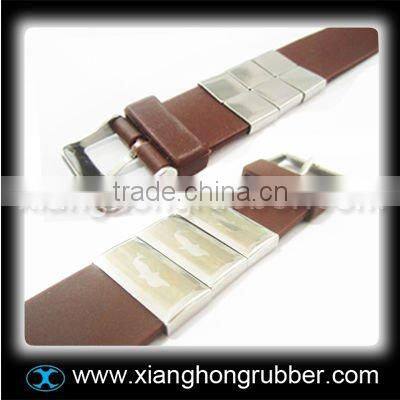 Latest design silicone bracelet with stainless steel accessoire