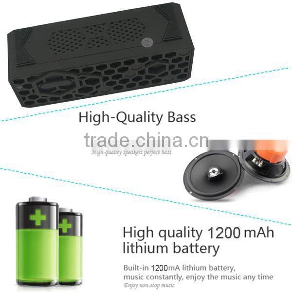 top quality 2.0 honeycomb super bass bluetooth mp3 music player with FM radio