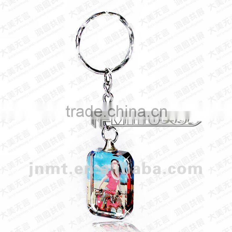 SK-07 Polygon square sublimation crystal keychain gift
