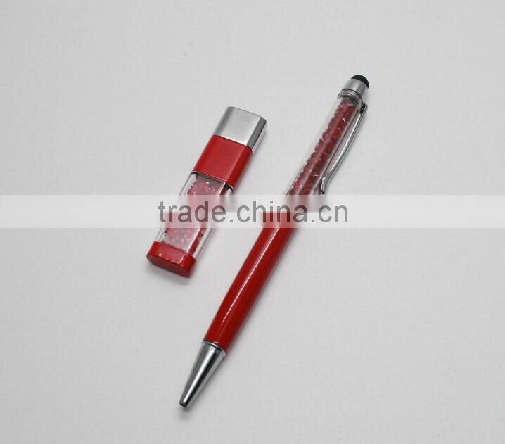 Hot sell cumstom USB set, gift sets with USB flash driver and pen