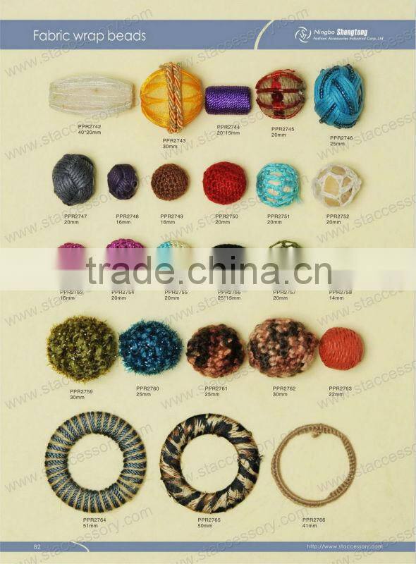 25-30mm Woolen Ball Round Fabric Wrap Beads