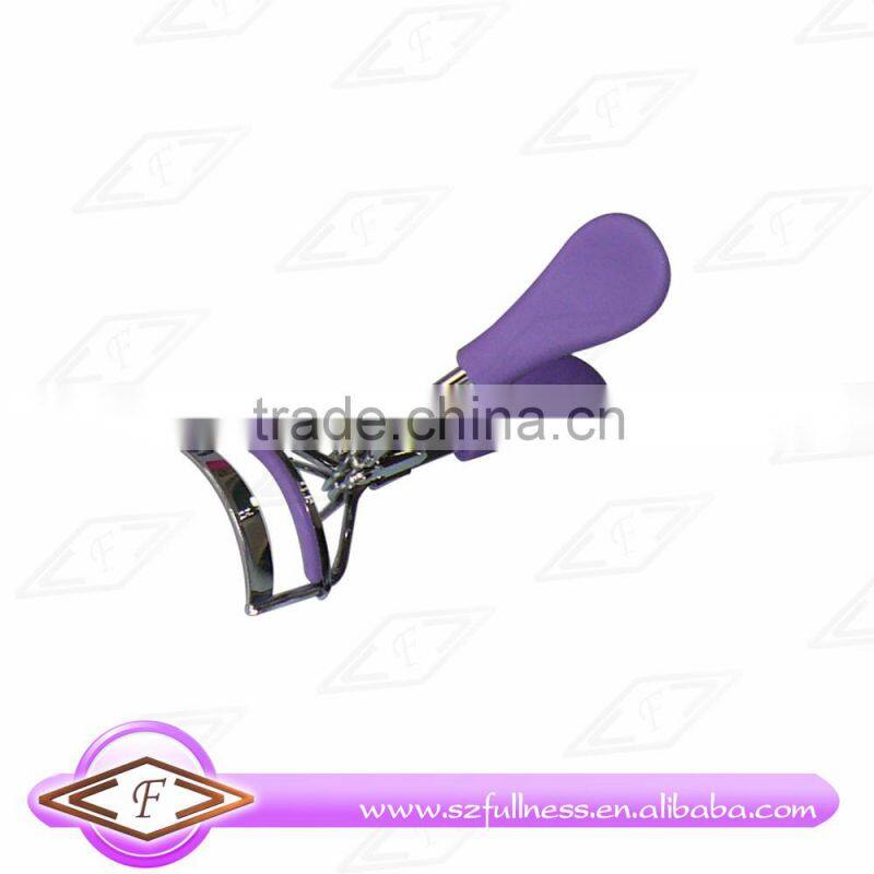 high quality professional eyelash curler with silicon handle and pad in neon color cosmetic eyelash curler