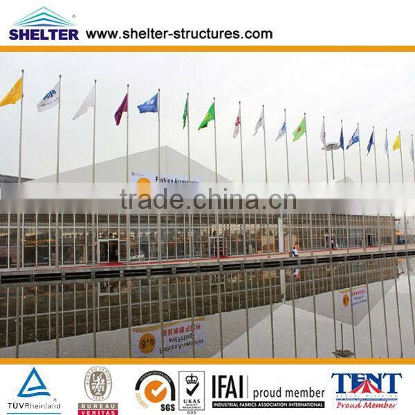 tent 15 40x50m outdoor big exhibition tents with transparent ABS wall for 112th canton fair made by guangzhou shelter marquee
