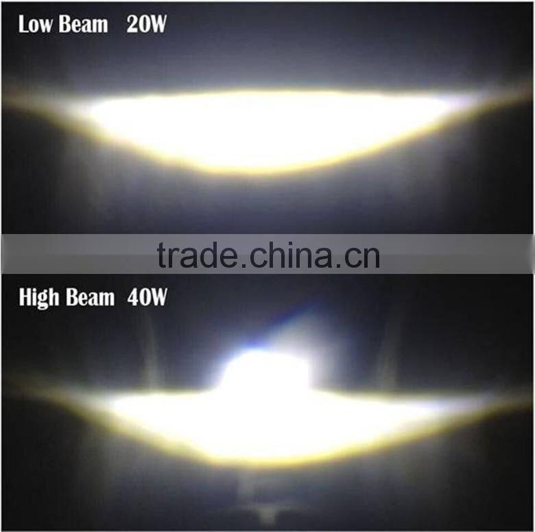 5.75 inch LED Headlight 5-3/4" 40W Headlamp DRL with Angel Eyes Daymaker Projector Auxiliary Lighting Kit for Harley Motorcycle