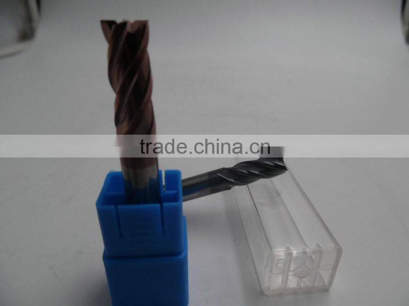high quality 10mm cutting dia 4 flutes HRC60 small china end mill cutter