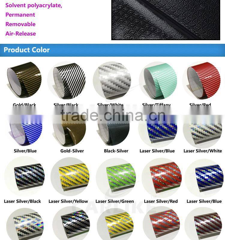 SINO CAR STICKER Glossy Black Car Wrap Film 2D Carbon Fiber Paper Roll