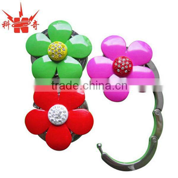 Promotion Fashional Metal Purse Hanger /Flower Shape Bag Hanger with Business Logo