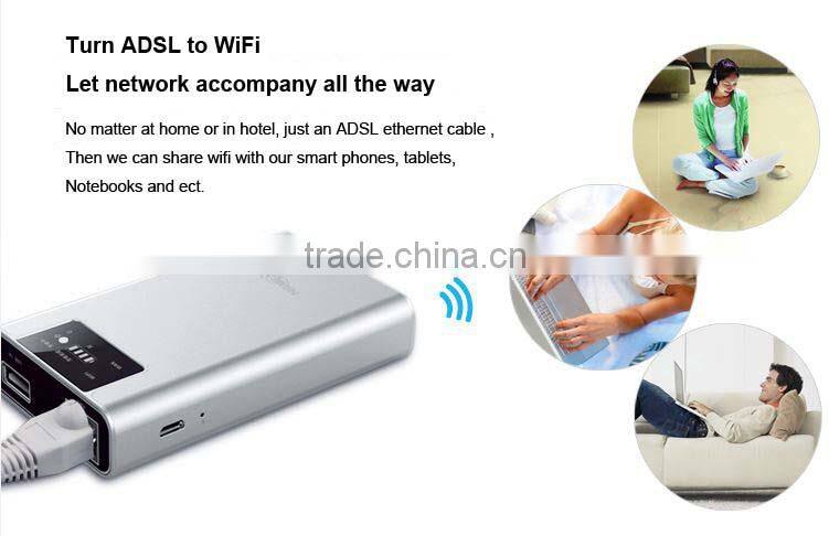 Broadband wireless N wifi router with battery