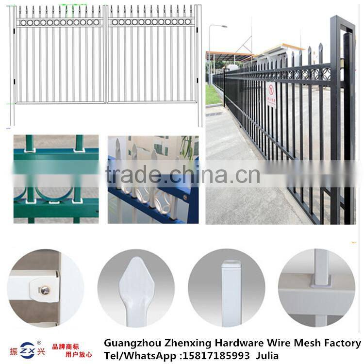 Guangzhou factory wholesale powder-coating security wrought iron fence for garden ZX-XGHL18
