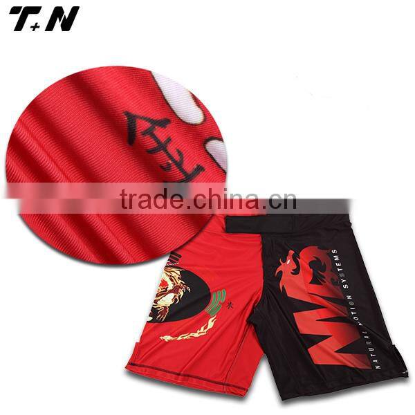 Mens full sublimation custom dry fit MMA shorts