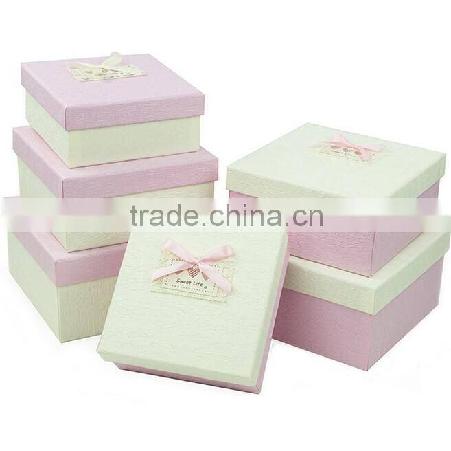 Chinese supplier high quality large round paper gift box with ribbon