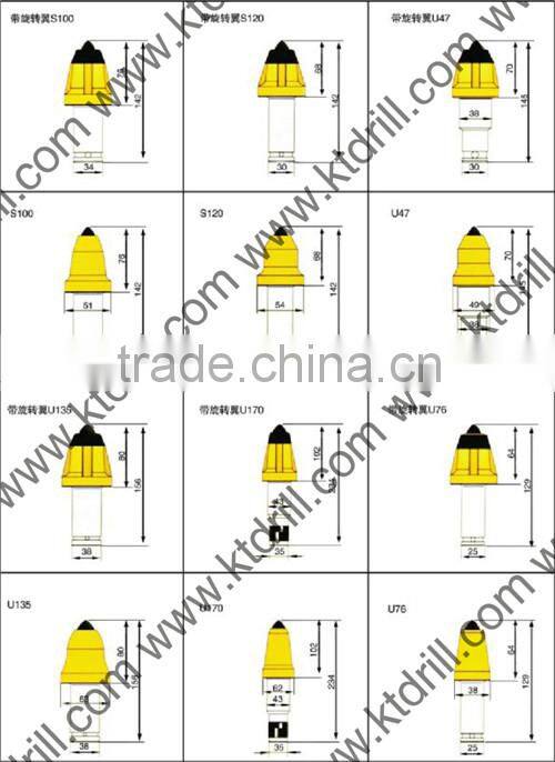tungsten carbide crusher pick rock drilling cutter bit KT U135