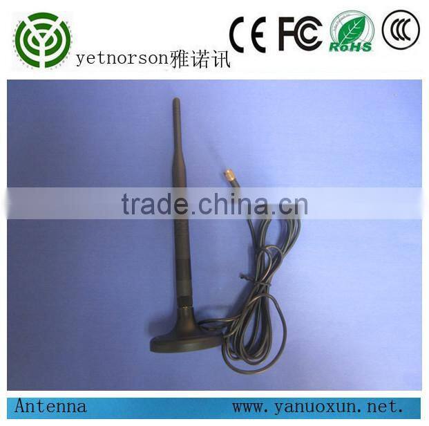 2015 hot selling 5dbi omni 2.4G wifi rubber foldable antenna with magnetic base RG174 3m