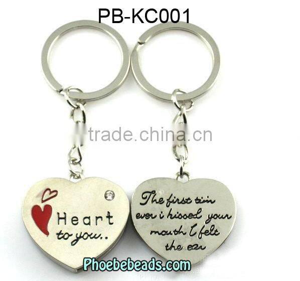Wholesale Popular Bunch Three Heart Crystal Love Key Chain PB-KC043