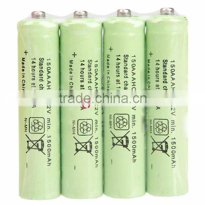 4Pcs 1.2V 1500mAh Ni-MH Rechargeable Battery