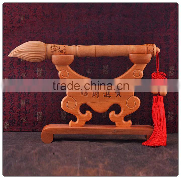 Peach wooden wen chang pen decoration