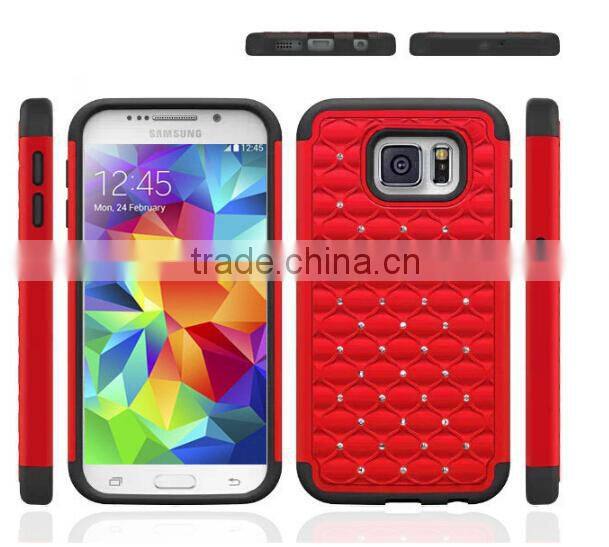 China Factory Price For Samsung Galaxy S6/S6 Edge Bling Diamond Shockproof Silicon Case