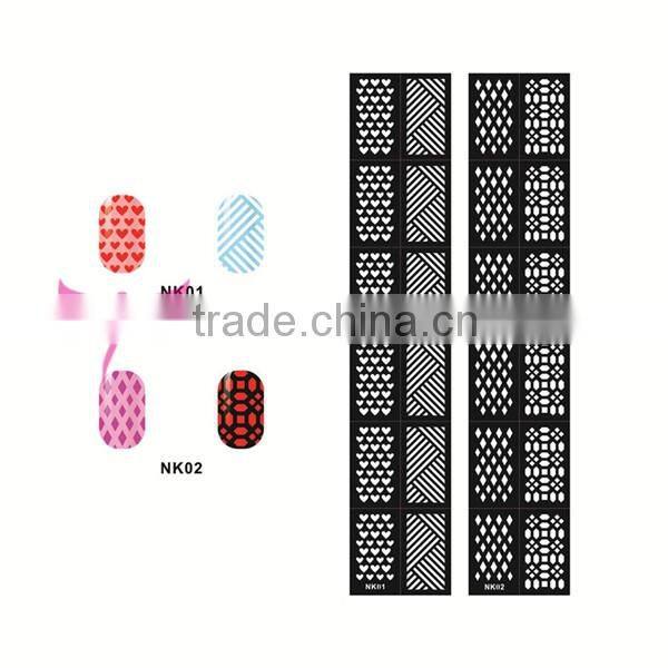 Arrows in mess nail art template cartoon hollow out nail art sticker nail art stencil factory