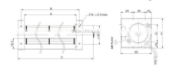 dc cross flow fan high flow fan 30*90mm