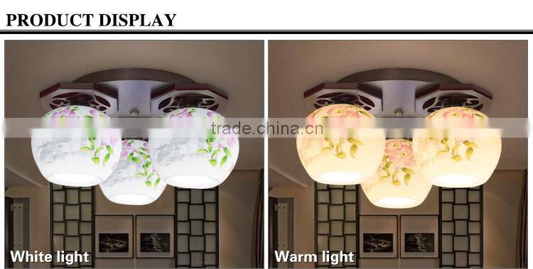 Jingdezhen decal pastel led ceiling lights decoration lighting