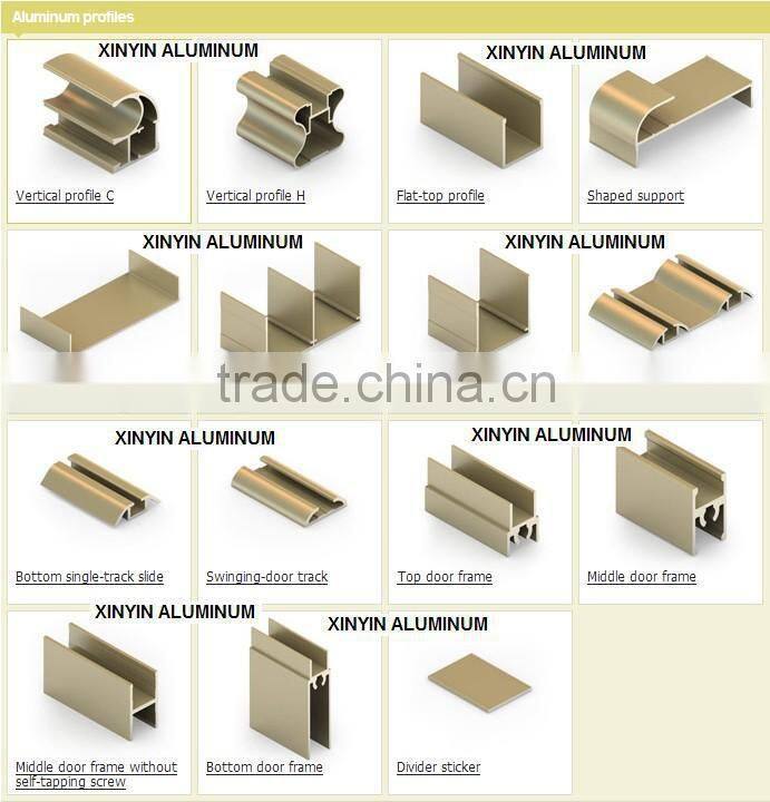 Oval aluminum profile for sliding wardrobe