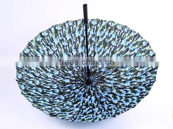 24K Straight Camouflage Patterned Umbrella, Straight Rain Umbrella