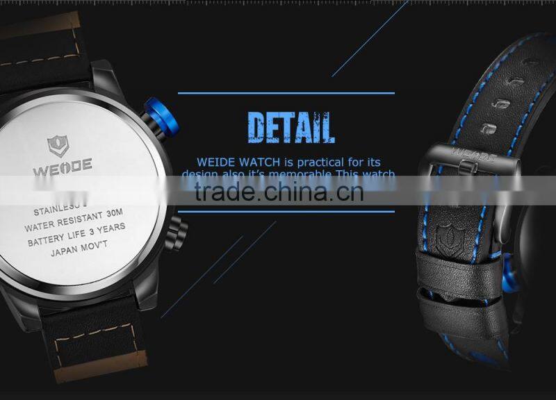 Weide quartz stainless steel watch water resistant watches made in china men's watches